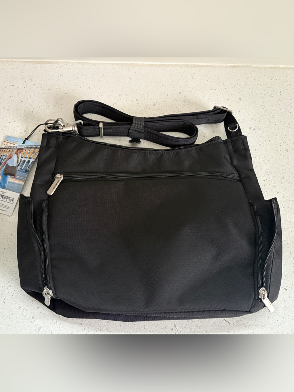 Travelon Anti-Theft Cross-Body Bucket Bag, Black